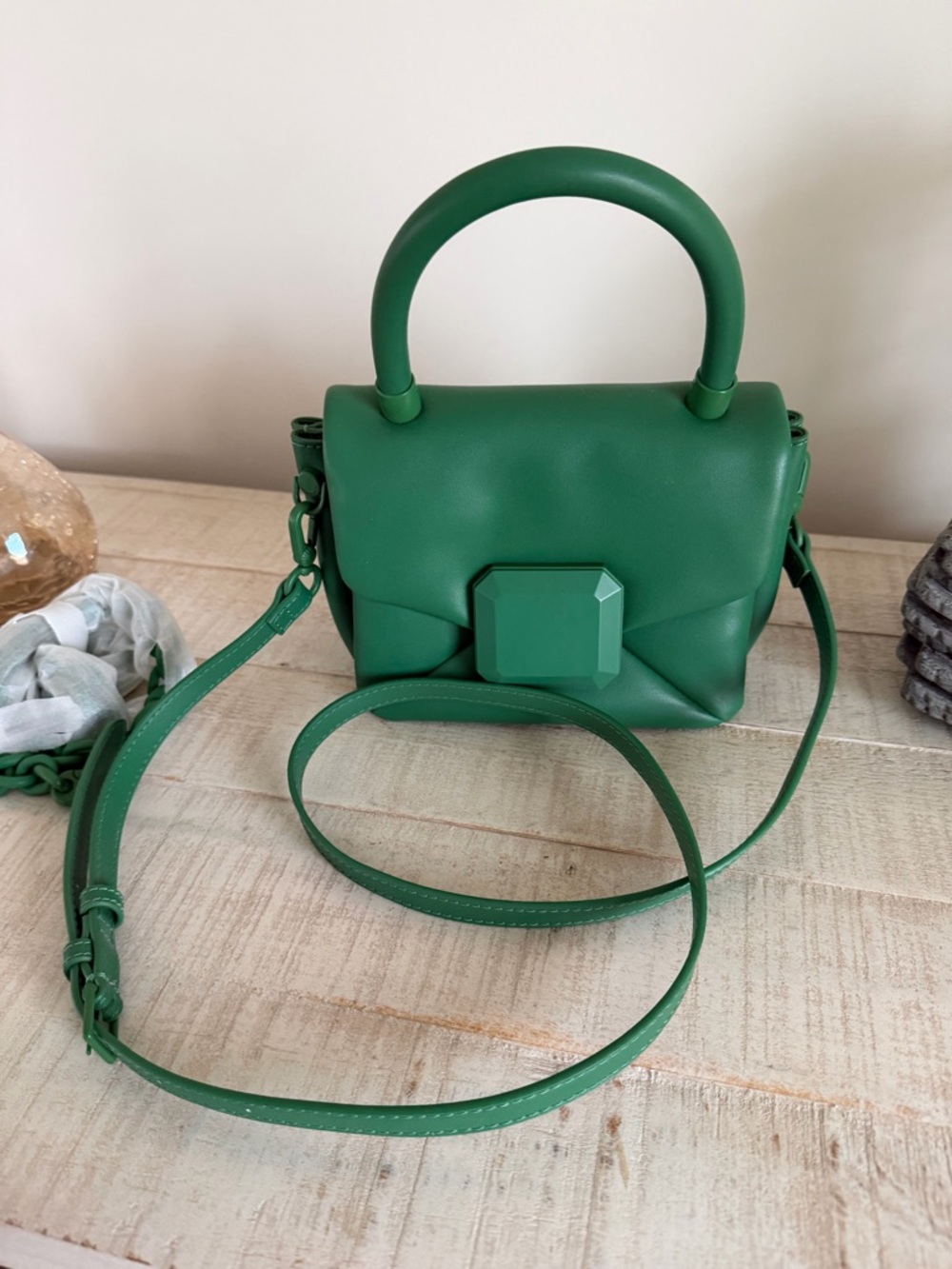 Green Top-Handle Women's Crossbody Bag
